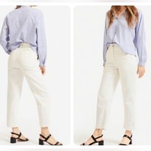 EVERLANE The Corduroy Straight-Leg Crop Pants Jeans in Bone White Size 4